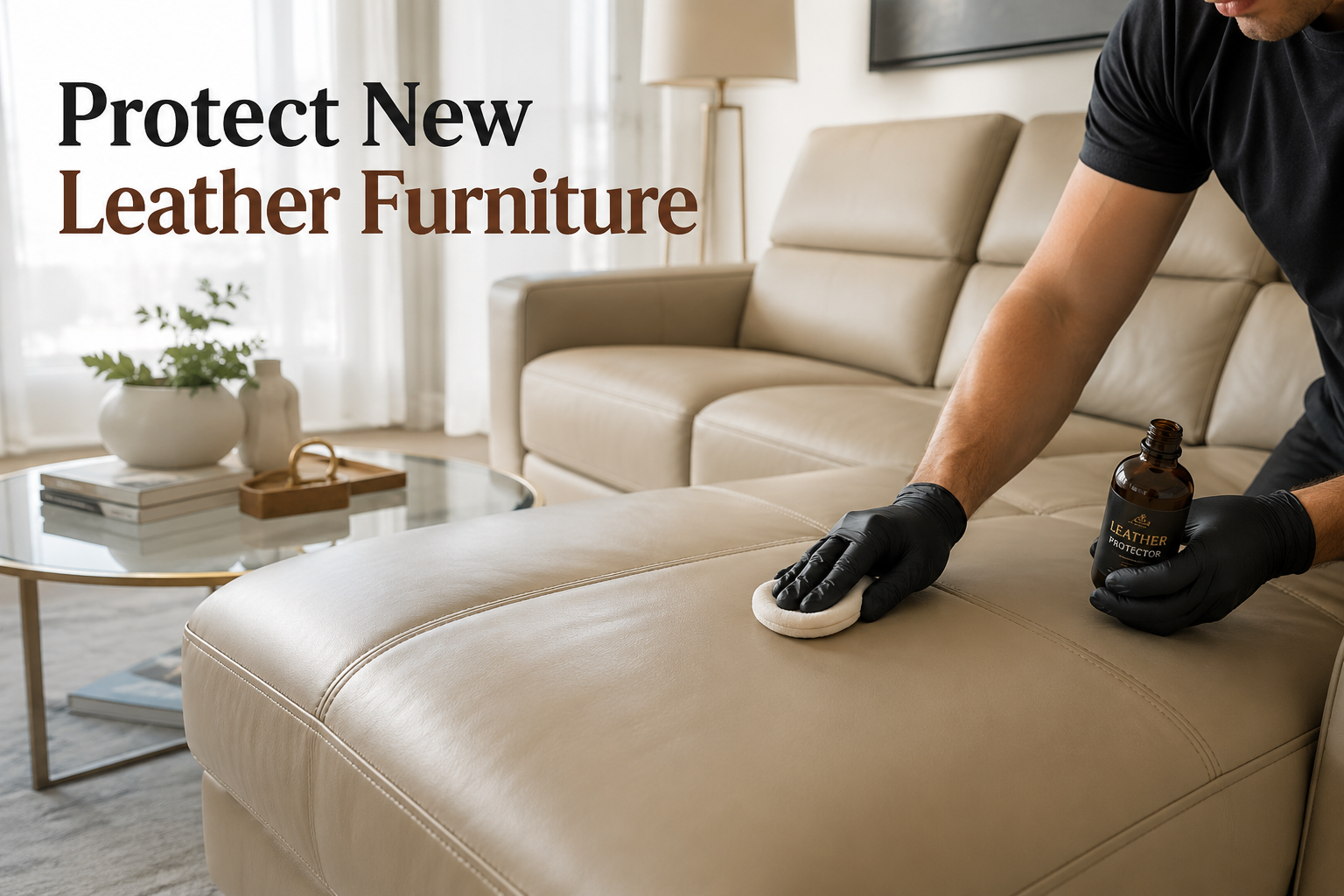 Professional leather conditioning and protection for new leather furniture in Orlando