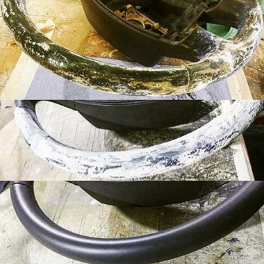 Steering wheel seam area repair