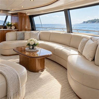 Restored yacht sofa upholstery