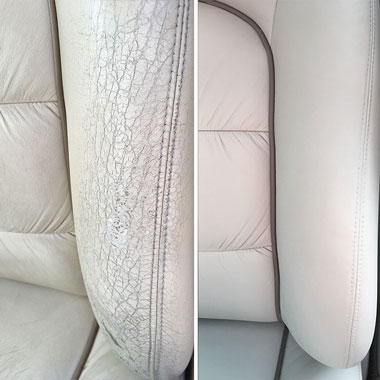 Leather seat panel restoration